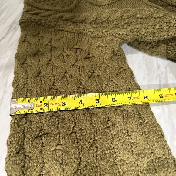 Olive Cable Knit Sweater Dress - Picture 4 of 7